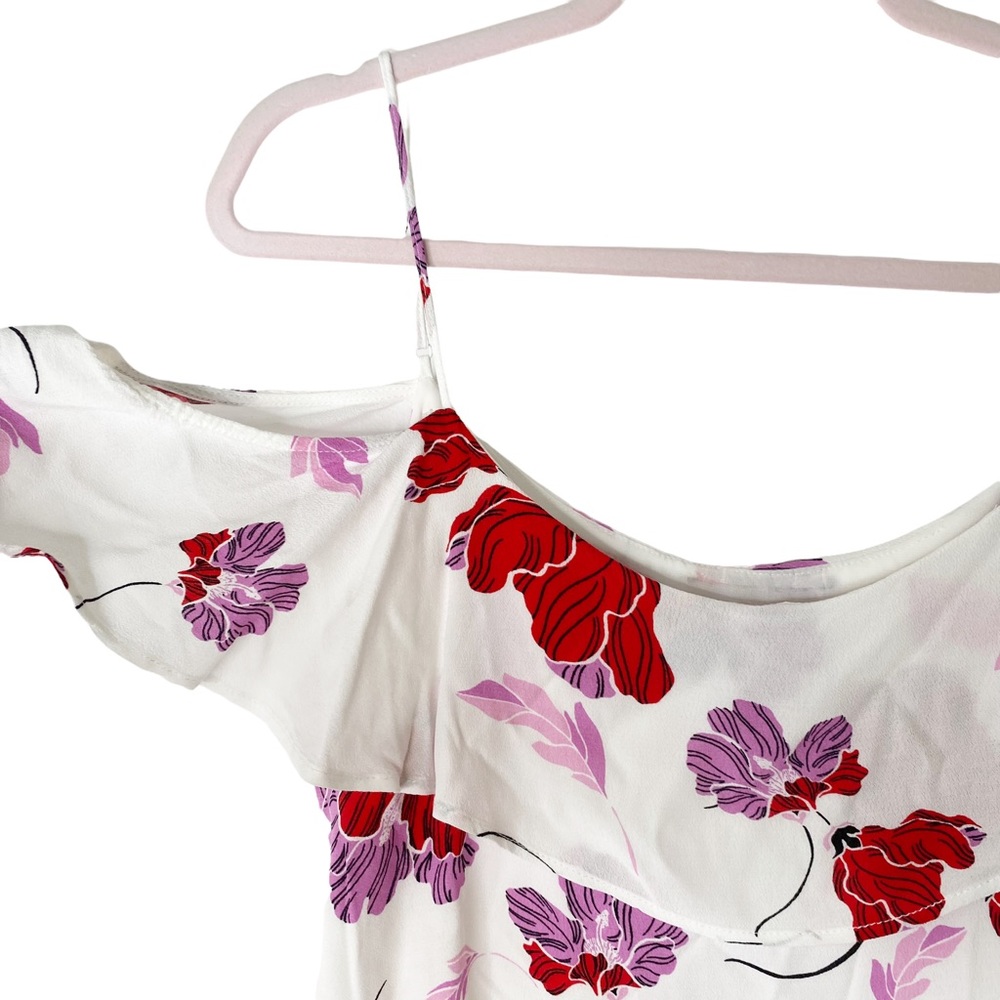 Bardot Floral Off Shoulder Cold Shoulder Floral Top Size 8 Medium - Picture 5 of 9